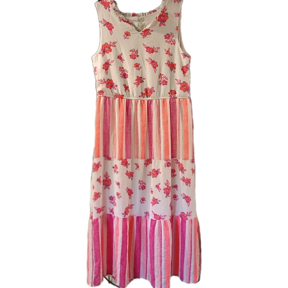 Girls Wonder Nation Size Girls 18 XXL Pink Summer Floral Vacation Church Dress